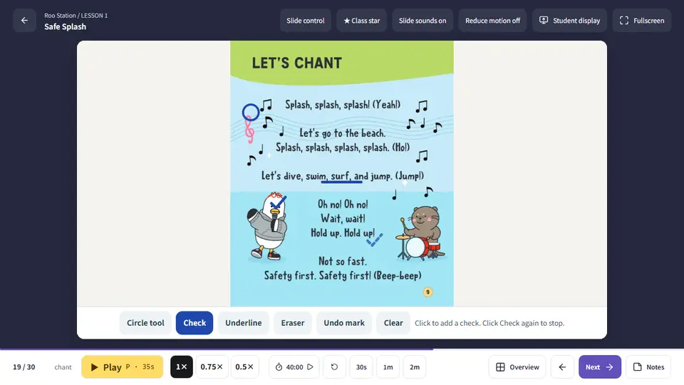 Screen: Mark the book